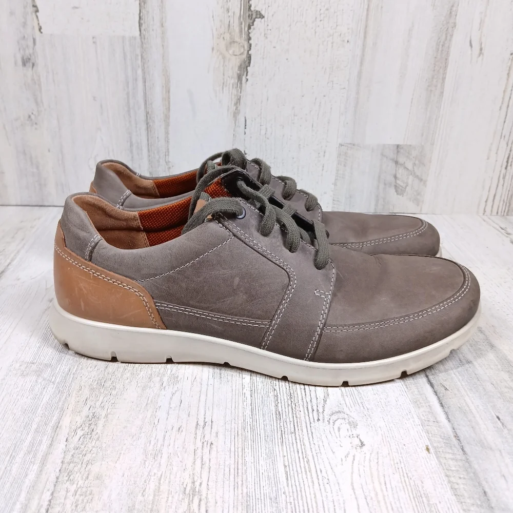 Ecco‎ Gray Nubuck Leather Lace-Up Casual Comfort Sneakers #10
